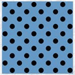 Polka Dots - Black on Iceberg Blue Canvas 20  x 20 