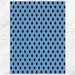 Polka Dots - Black on Iceberg Blue Canvas 36  x 48 