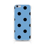 Polka Dots - Black on Iceberg Blue Apple iPhone 6/6S Silicone Case (Transparent)