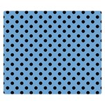Polka Dots - Black on Iceberg Blue Double Sided Flano Blanket (Small)