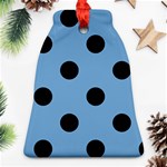 Polka Dots - Black on Iceberg Blue Ornament (Bell)