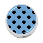 Polka Dots - Black on Iceberg Blue 4-Port USB Hub (Two Sides)