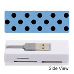 Polka Dots - Black on Iceberg Blue Memory Card Reader (Stick)