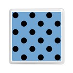 Polka Dots - Black on Iceberg Blue Memory Card Reader with Storage (Square)