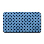 Polka Dots - Black on Iceberg Blue Medium Bar Mat