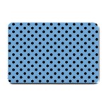 Polka Dots - Black on Iceberg Blue Small Doormat