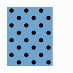 Polka Dots - Black on Iceberg Blue Small Garden Flag (Two Sides)