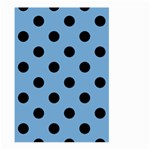 Polka Dots - Black on Iceberg Blue Large Garden Flag (Two Sides)