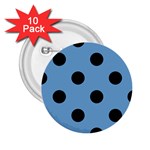 Polka Dots - Black on Iceberg Blue 2.25  Button (10 pack)