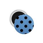 Polka Dots - Black on Iceberg Blue 1.75  Magnet