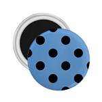 Polka Dots - Black on Iceberg Blue 2.25  Magnet