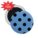 Polka Dots - Black on Iceberg Blue 2.25  Magnet (10 pack)