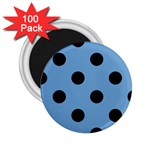 Polka Dots - Black on Iceberg Blue 2.25  Magnet (100 pack)