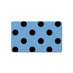 Polka Dots - Black on Iceberg Blue Magnet (Name Card)