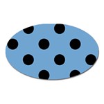 Polka Dots - Black on Iceberg Blue Magnet (Oval)