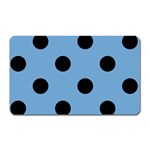Polka Dots - Black on Iceberg Blue Magnet (Rectangular)