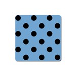 Polka Dots - Black on Iceberg Blue Magnet (Square)