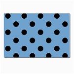 Polka Dots - Black on Iceberg Blue Postcards 5  x 7  (Pkg of 10)