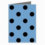 Polka Dots - Black on Iceberg Blue Greeting Card