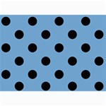 Polka Dots - Black on Iceberg Blue 5  x 7  Photo Cards