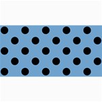 Polka Dots - Black on Iceberg Blue 4  x 8  Photo Cards