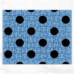Polka Dots - Black on Iceberg Blue Jigsaw Puzzle (Rectangular)