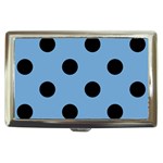 Polka Dots - Black on Iceberg Blue Cigarette Money Case