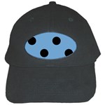 Polka Dots - Black on Iceberg Blue Black Cap