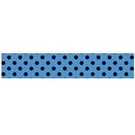 Polka Dots - Black on Steel Blue Flano Scarf (Large)