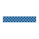 Polka Dots - Black on Steel Blue Flano Scarf (Mini)