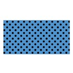 Polka Dots - Black on Steel Blue Satin Shawl