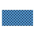 Polka Dots - Black on Steel Blue Satin Wrap