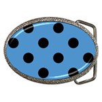 Polka Dots - Black on Steel Blue Belt Buckle