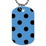 Polka Dots - Black on Steel Blue Dog Tag (Two Sides)