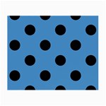 Polka Dots - Black on Steel Blue Small Glasses Cloth (2 Sides)