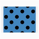 Polka Dots - Black on Steel Blue Large Glasses Cloth