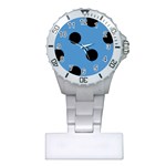 Polka Dots - Black on Steel Blue Nurses Watch