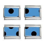 Polka Dots - Black on Steel Blue 9mm Italian Charm (4 pack)