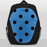 Polka Dots - Black on Steel Blue Backpack Bag