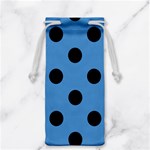 Polka Dots - Black on Steel Blue Jewelry Bag