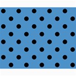 Polka Dots - Black on Steel Blue Collage 8  x 10 