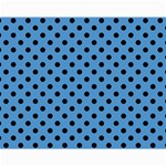 Polka Dots - Black on Steel Blue Collage 11  x 14 