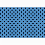 Polka Dots - Black on Steel Blue Collage 12  x 18 