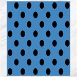 Polka Dots - Black on Steel Blue Canvas 8  x 10 