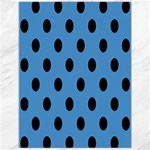 Polka Dots - Black on Steel Blue Canvas 12  x 16 