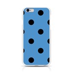 Polka Dots - Black on Steel Blue Apple iPhone 6/6S Silicone Case (Transparent)