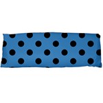 Polka Dots - Black on Steel Blue Body Pillow Case (Dakimakura) (One Side)