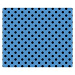Polka Dots - Black on Steel Blue Double Sided Flano Blanket (Small)