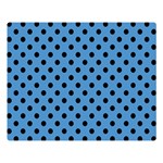Polka Dots - Black on Steel Blue Double Sided Flano Blanket (Large)