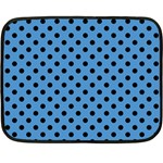 Polka Dots - Black on Steel Blue Double Sided Fleece Blanket (Mini)